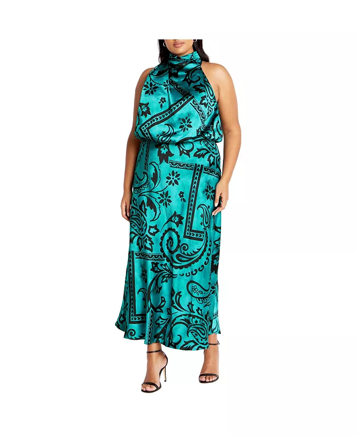 

Платье Plus Size с принтом Perri CITY CHIC, синий