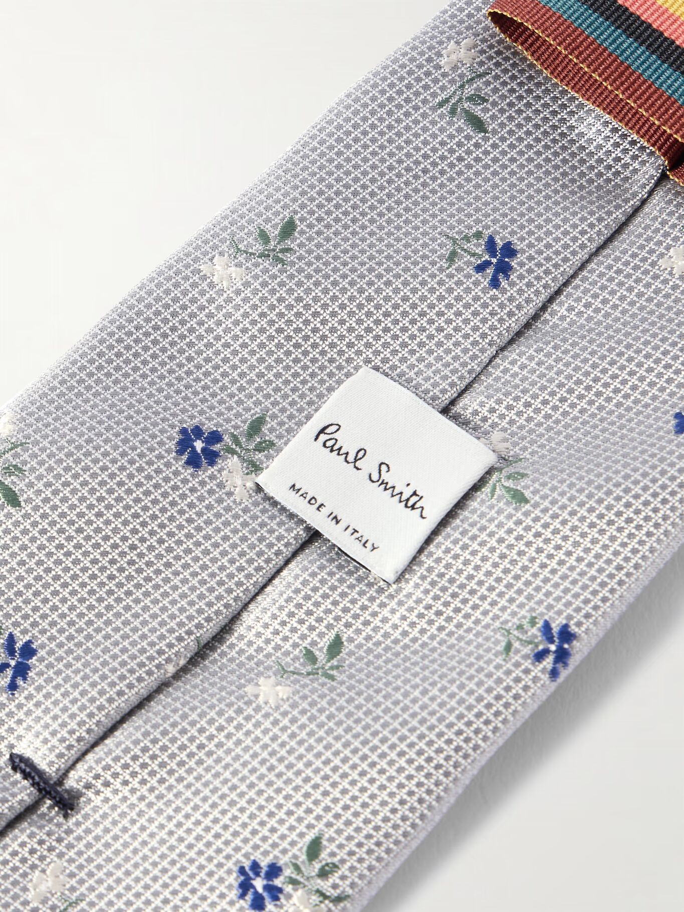 

Галстук из вышитого шелка и жаккарда шириной 8 см PAUL SMITH, серый