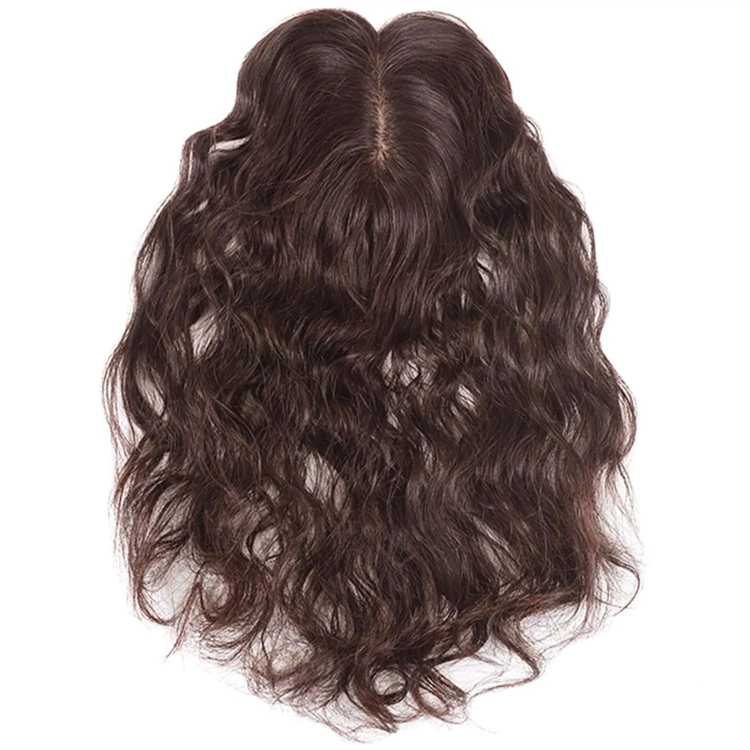 Накладка для волос из натуральных волос с шелковой основой 7 x 10 см от Human Hair Topper ‎Zbyxpp, Brown