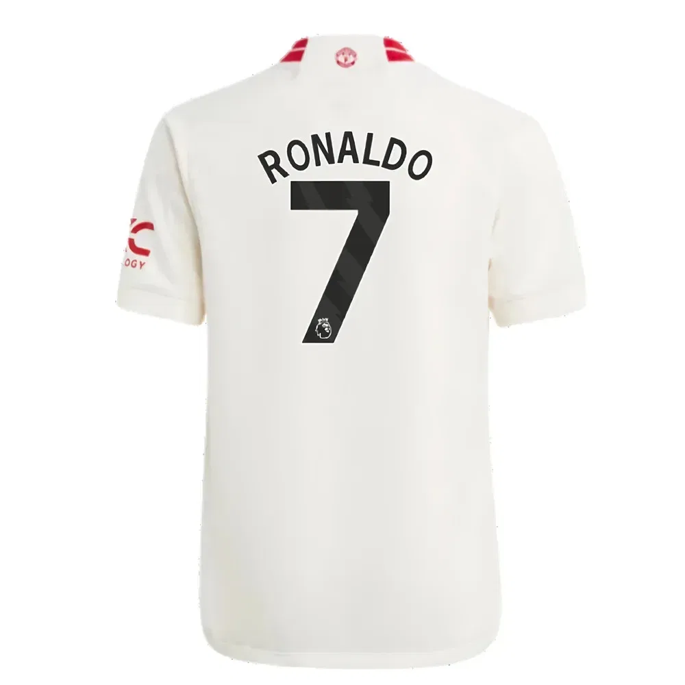 Футболка детская Man Utd третья 2023/24 Ronaldo 7 Manchester United Fc, белый — фото 2