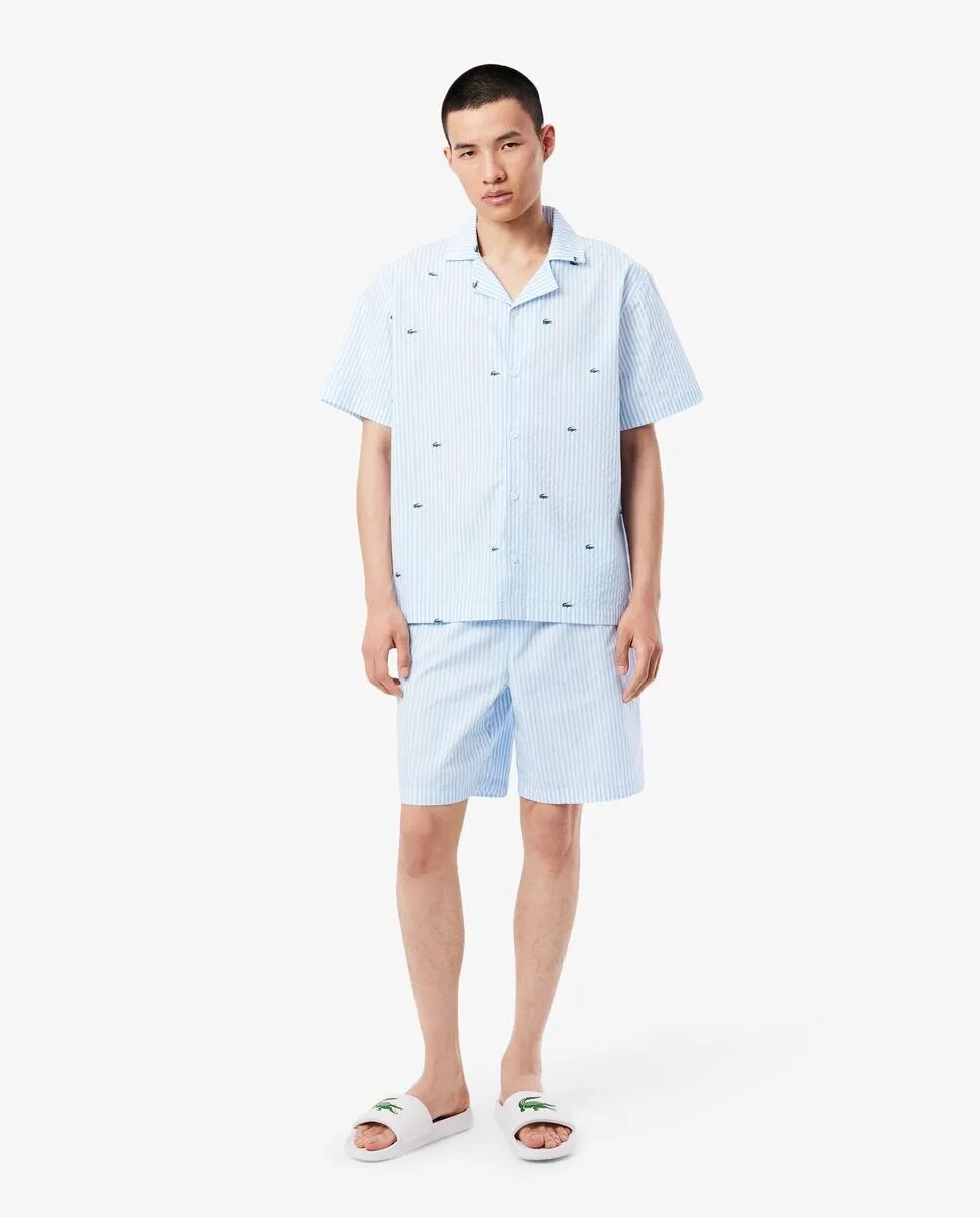 

Короткая пижама в полоску для мужчин Lacoste, синий