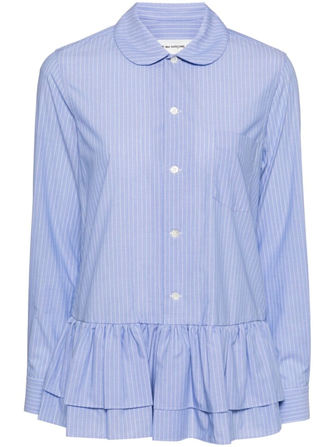

Comme Des Garçons Girl рубашка в полоску с оборками, синий