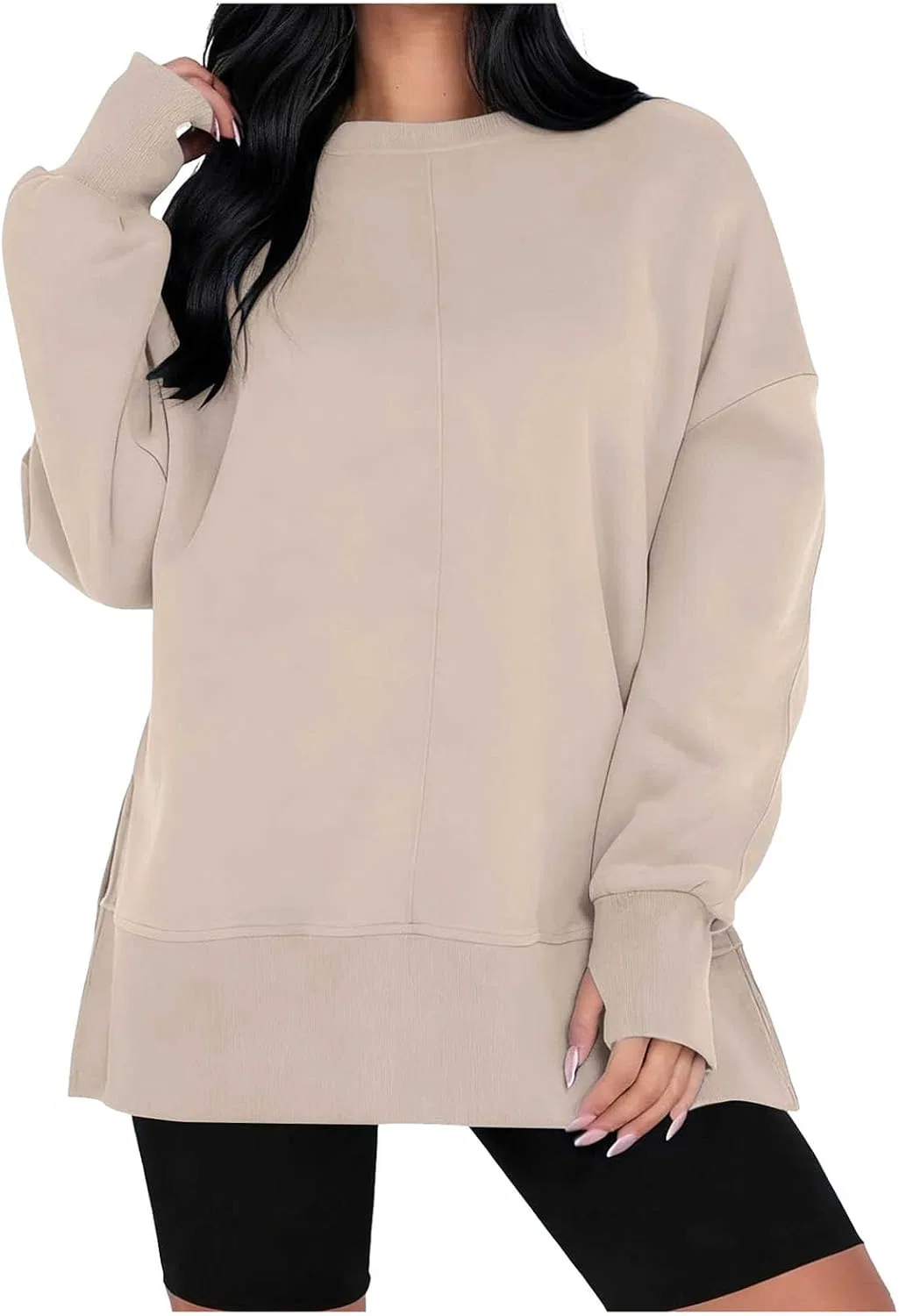 Свитшот женский свободный из коллекции Autumn-Winter 14, бежевый