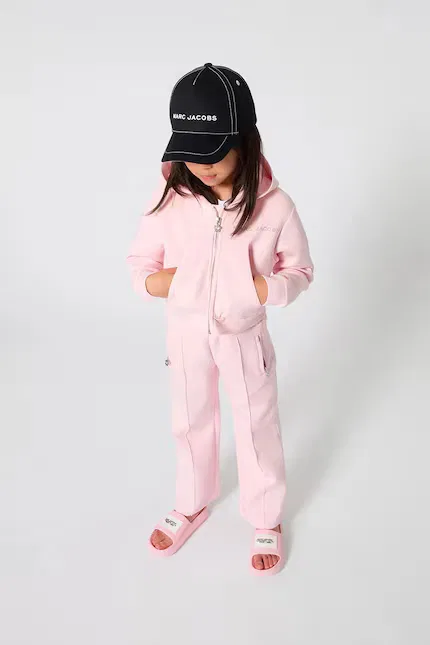 Штаны детские из хлопка с эластаном Marc Jacobs, розовый