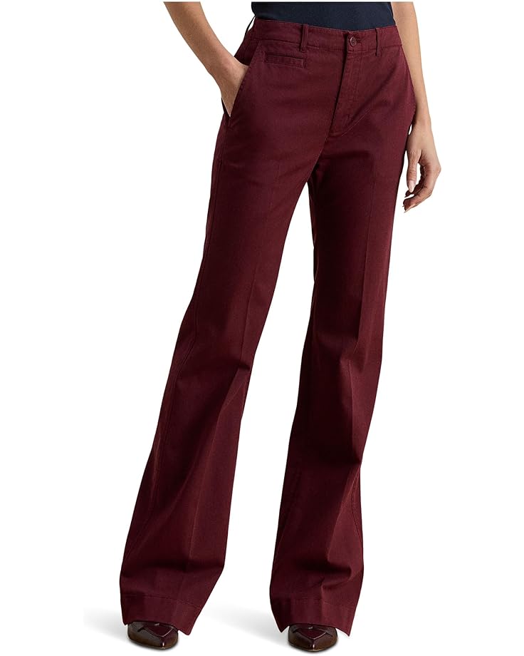 

Женские брюки Lauren Ralph Lauren Stretch Cotton Chino Flare, Dark Garnet