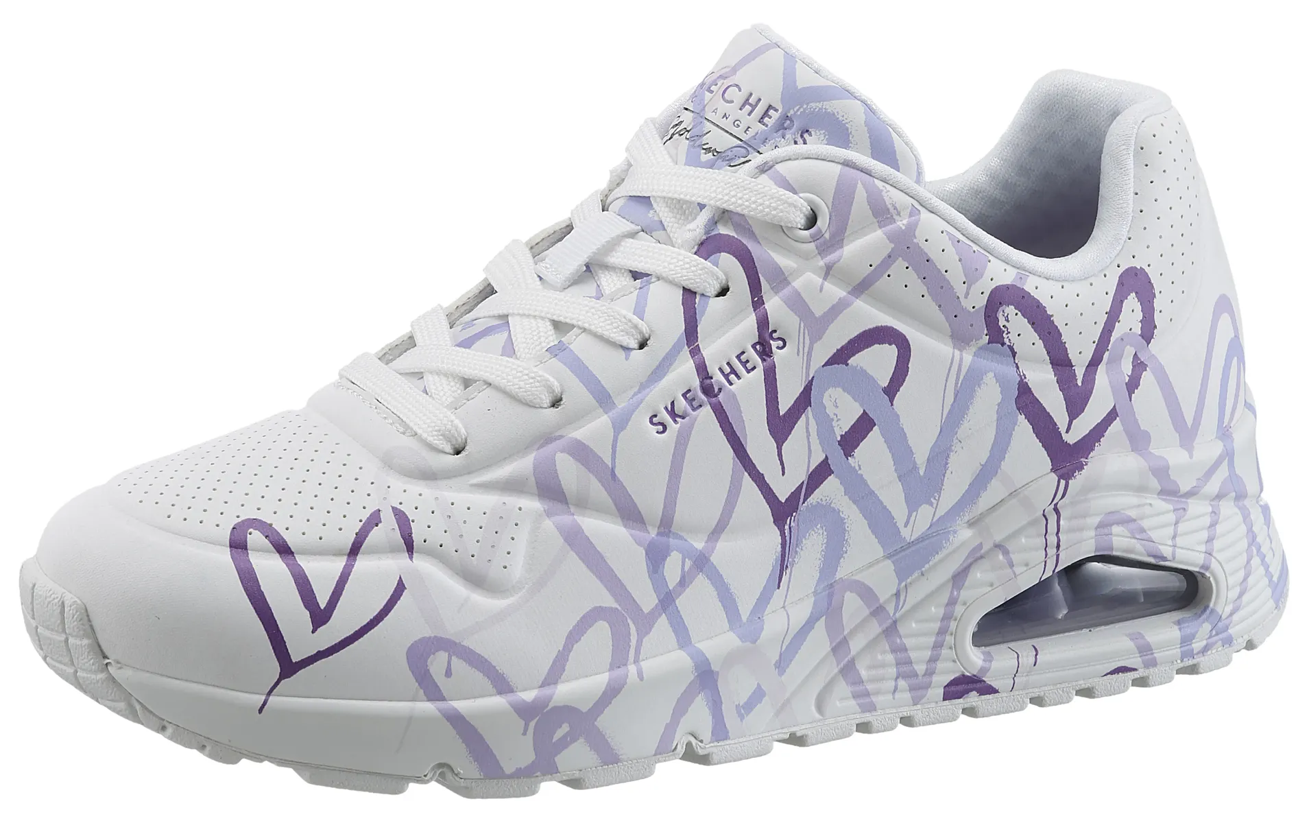 

Кроссовки Skechers на танкетке "UNO-SPREAD THE LOVE" с эффектным принтом граффити, повседневная обувь, полуботинки, туфли на шнуровке, фиолетовый