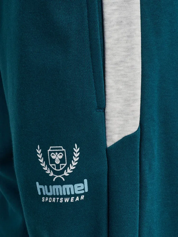 Спортивные штаны для детей, свободный крой, бренд Hummel, синий — фото 3