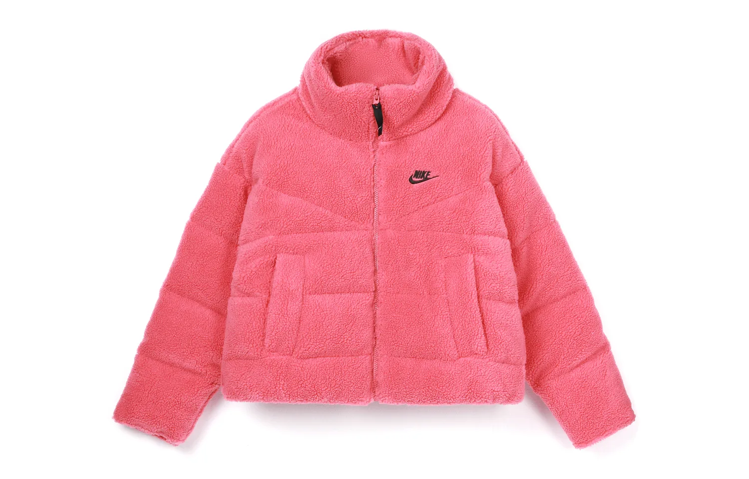 Nike Пуховик женский винтажный розовый со стойкой