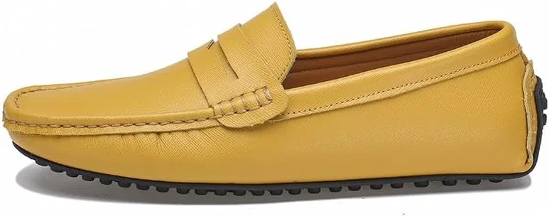 Лоферы мужские, кожаные, Penny Driving Loafer, желтый SayfuR — фото 2