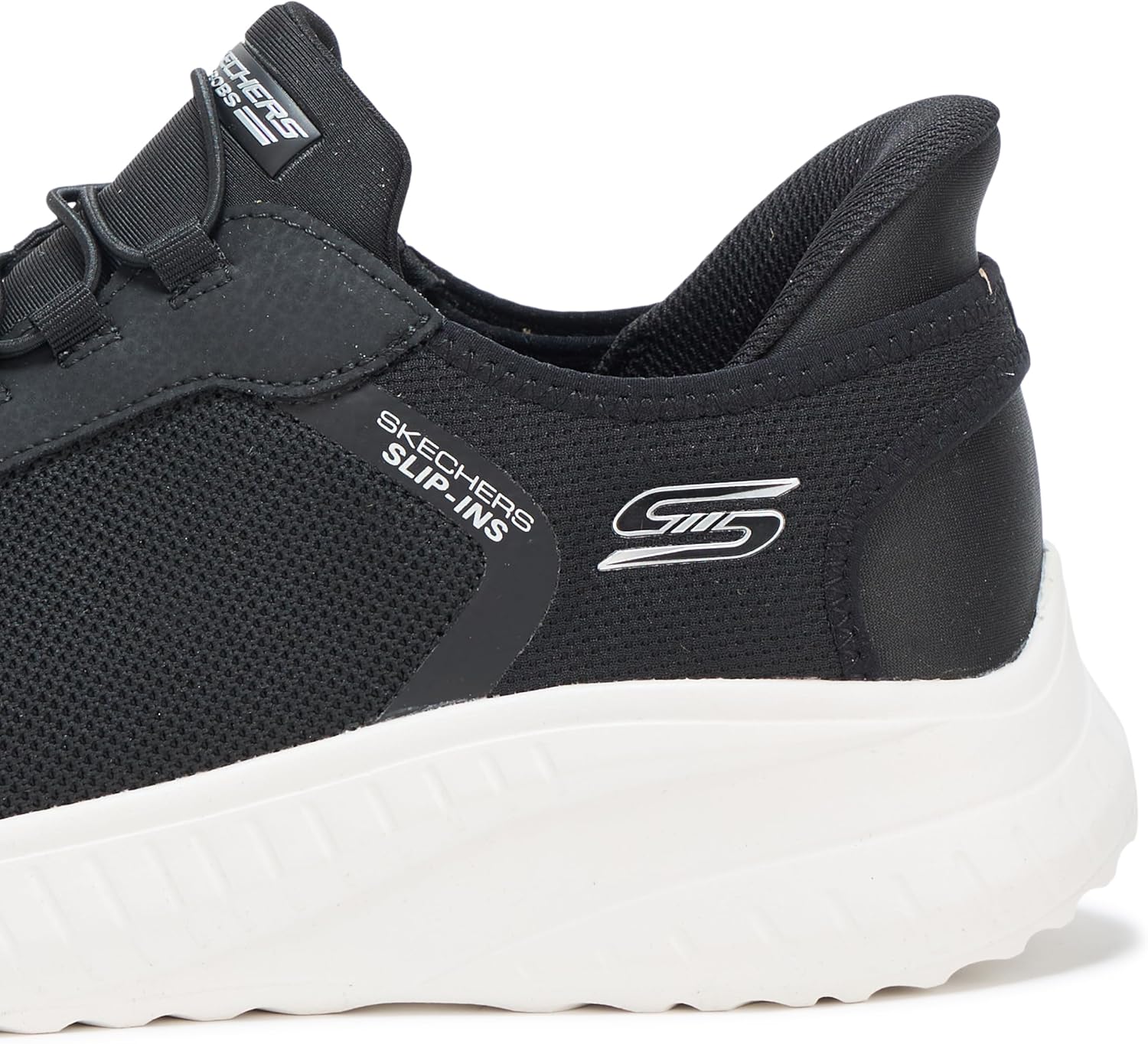Мужские кроссовки Skechers Squad Chaos - Прочные слипоны для легкой ходьбы без использования рук, белый/черный — фото 4