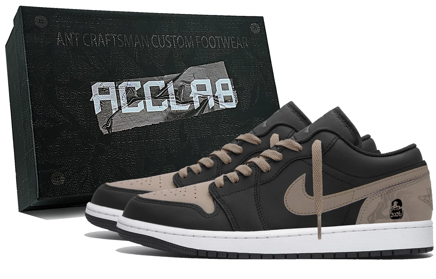 Кроссовки баскетбольные низкие Jordan Air 1 Black Brown