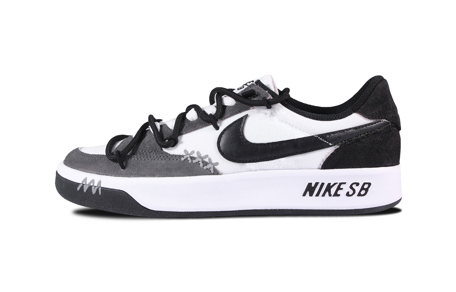 

Кроссовки Nike SB Adversary Skateboarding Shoes Unisex Low-top Black/grey/white, темно-серый