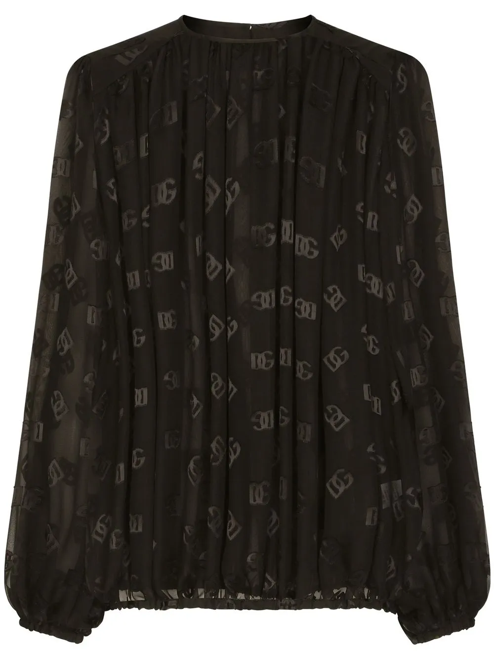 

Атласная блузка с логотипом DG DOLCE & GABBANA, черный