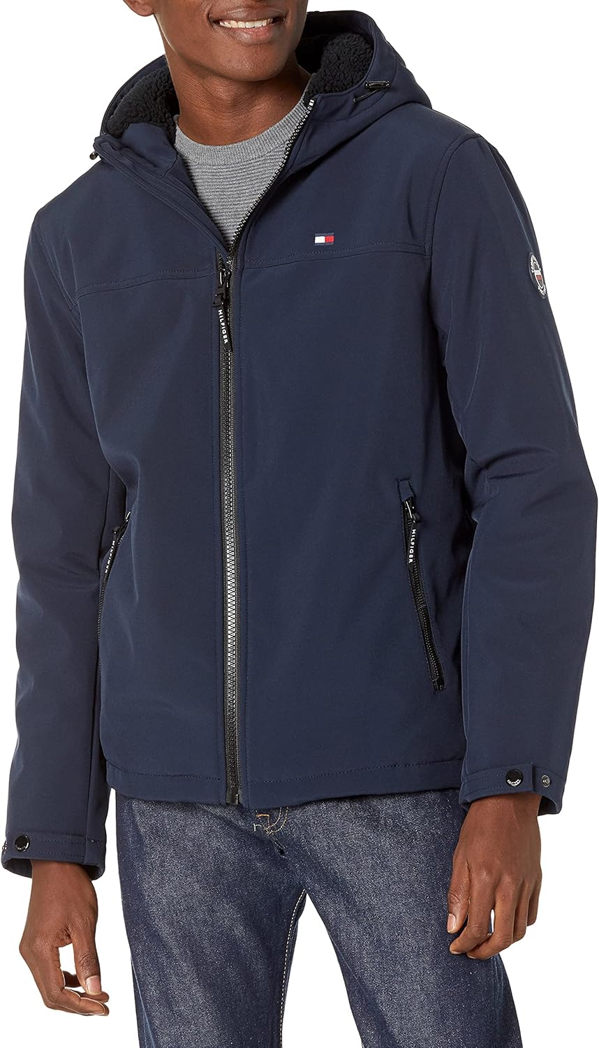 

Мужская спортивная куртка Tommy Hilfiger Soft Shell с подкладкой из шерпы, Dark Midnight