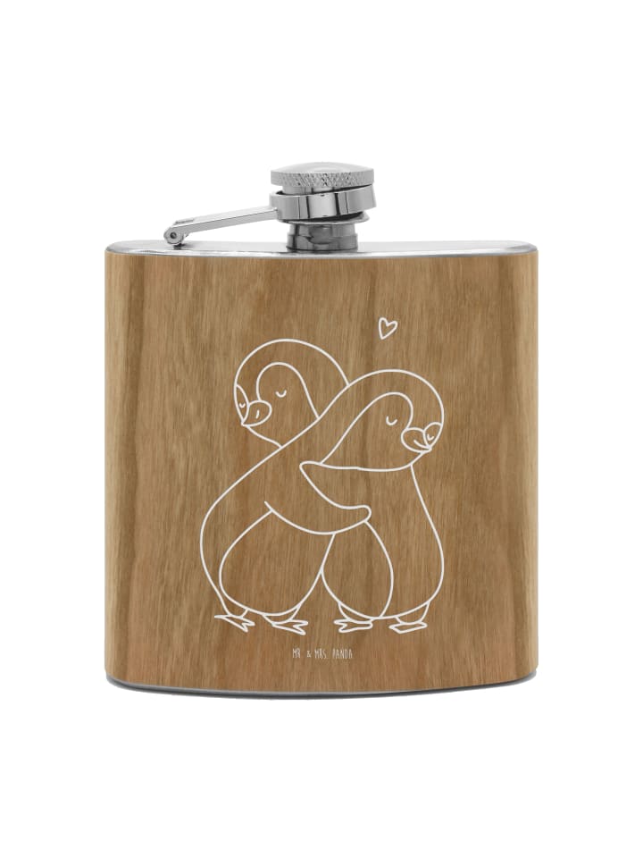 

Mr. & Mrs. Panda Фляжка, пингвины, обнимающиеся без слов, коричневый цвет
