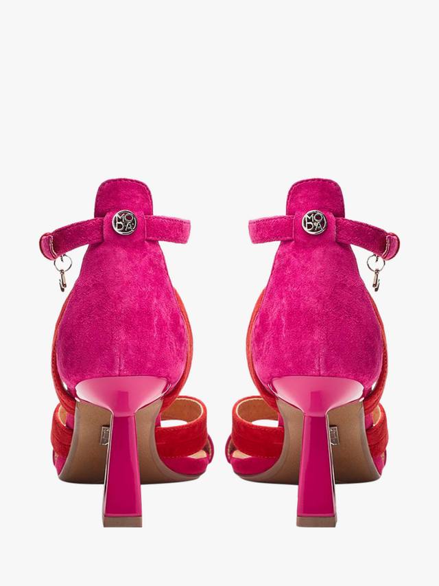 Двухцветные замшевые босоножки livelia на каблуке Moda in Pelle, розовый — фото 3
