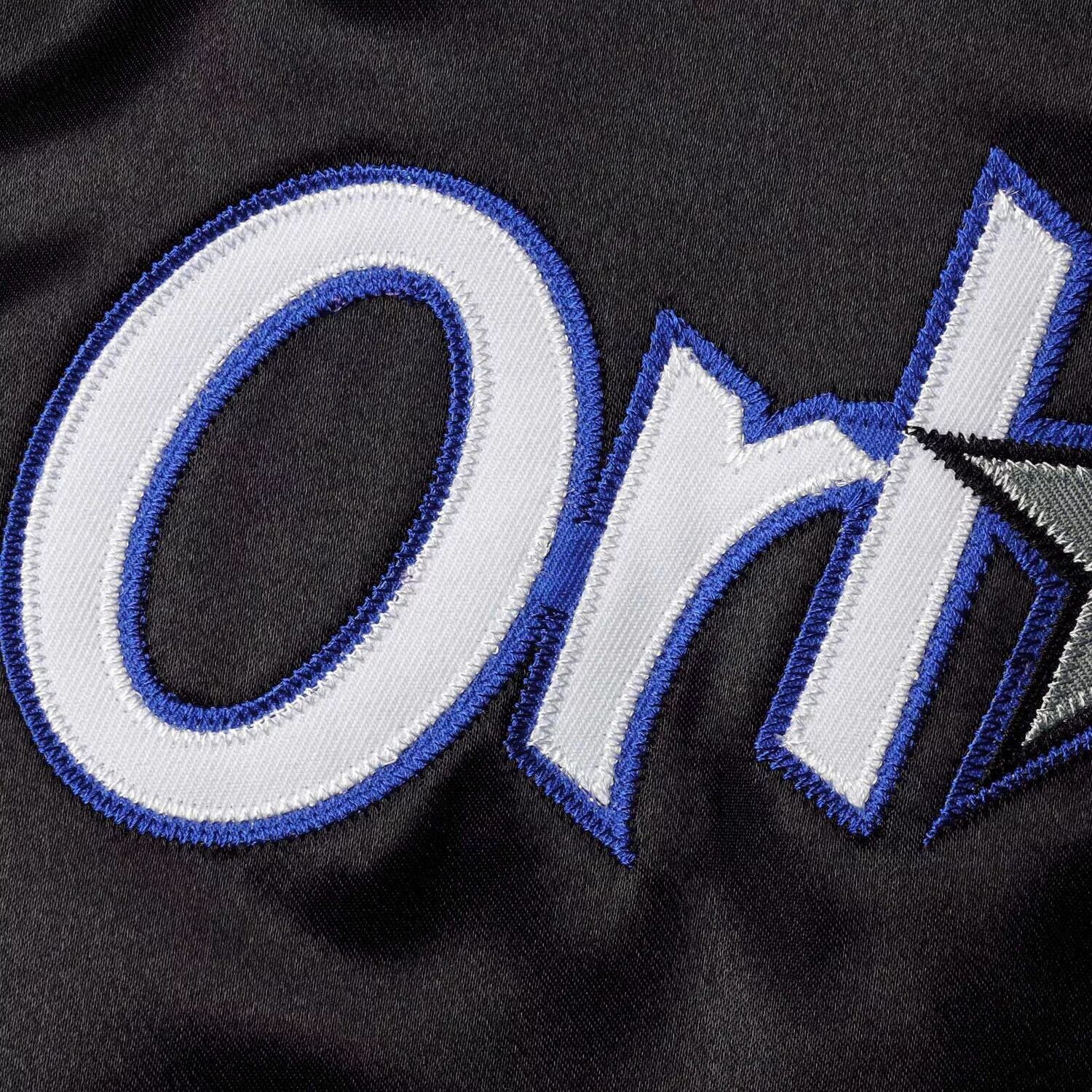 Молодежная куртка Mitchell & Ness Black Orlando Magic Hardwood Classic с атласной курткой на кнопках реглан Unbranded — фото 4
