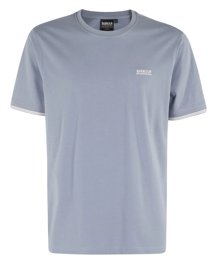 

Футболка с синим логотипом и манжетой Barbour, синий