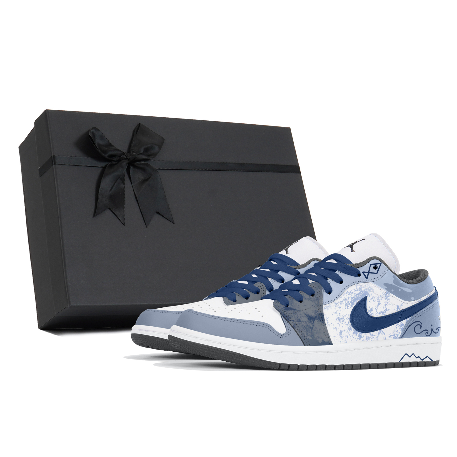 

Jordan Кроссовки Air 1 Dust Low Chen Tian, Box, устойчивые к истиранию, низкие, винтажные баскетбольные, мужские Blue