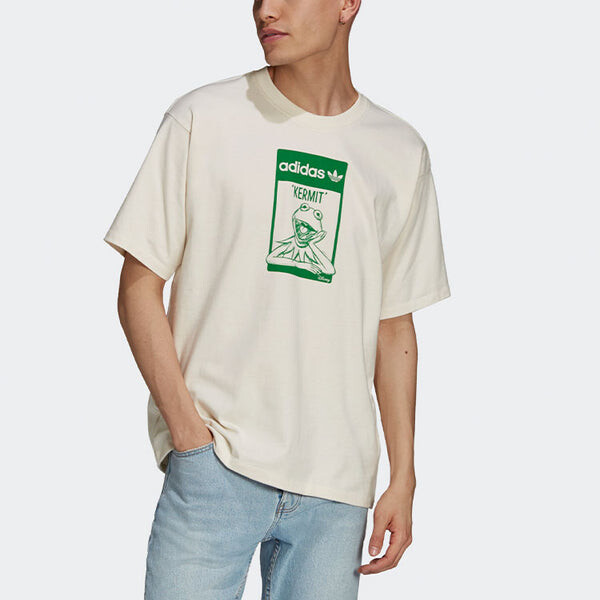 Футболка оригиналы футболка kermit f напечатанный унисекс молочно- Adidas, белый — фото 4