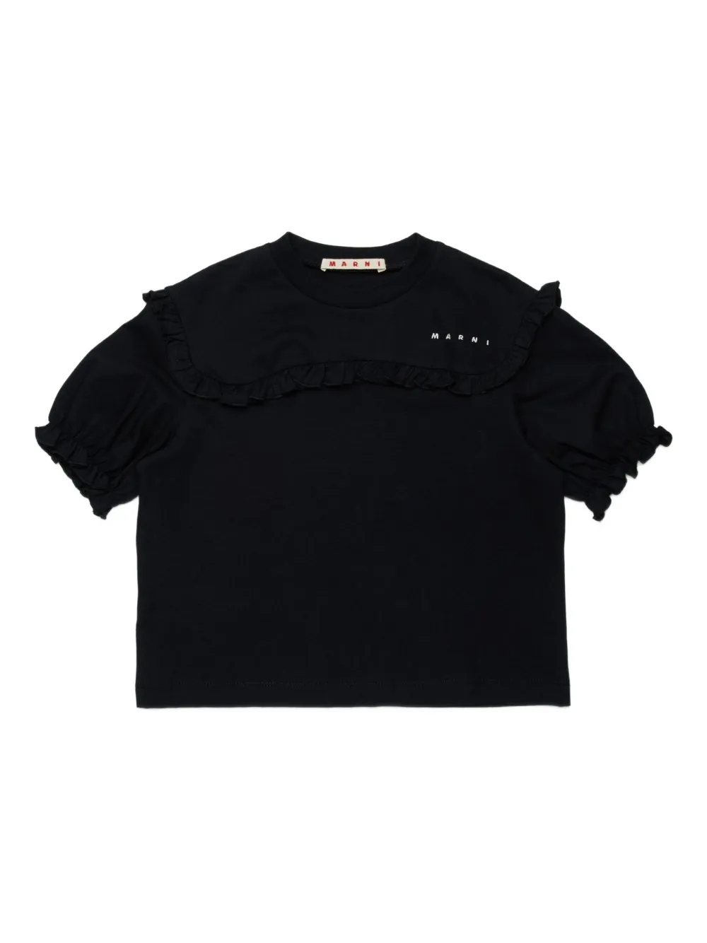 

Футболка с вышитым логотипом Marni Kids, черный