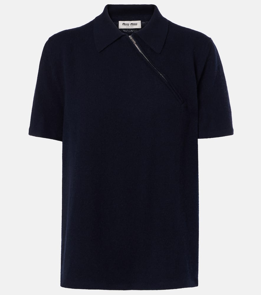 

Застёгиваемая на молнию кашемировая поло Miu Miu, Bleu