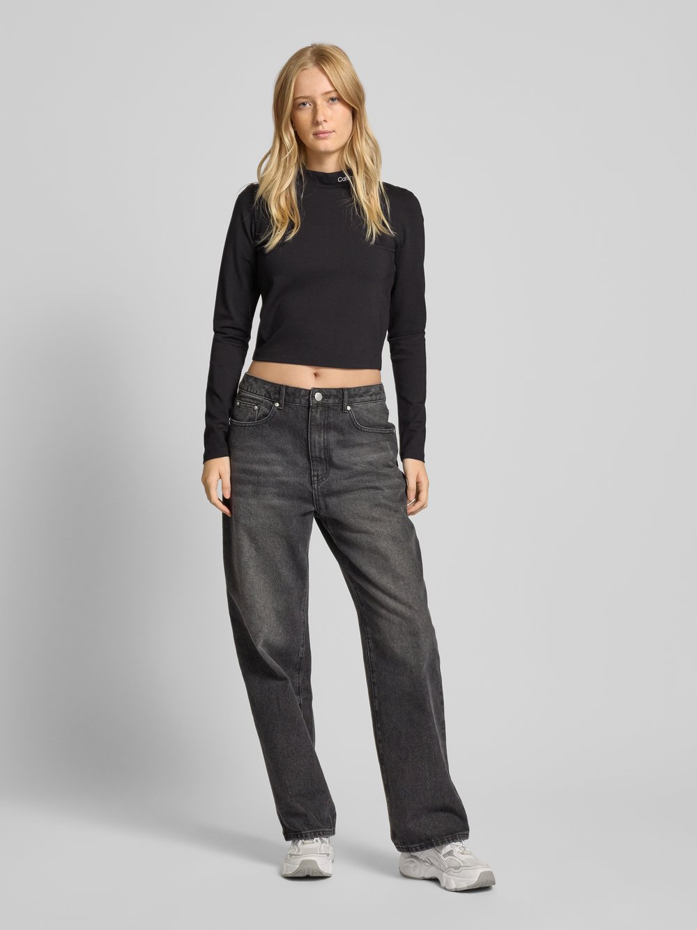 

Рубашка с длинными рукавами и воротником-стойкой, модель «MILANO» Calvin Klein Jeans, черный
