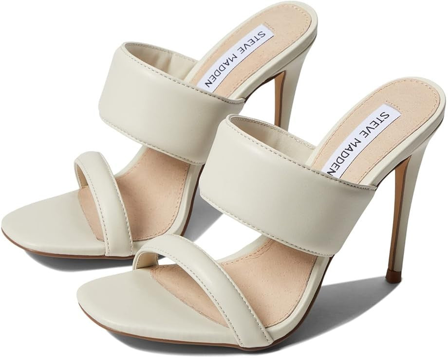 Стив Мэдден Свон Сандалии Женские Костяная Кожа Слипоны Стилет Каблук Steve Madden, белый