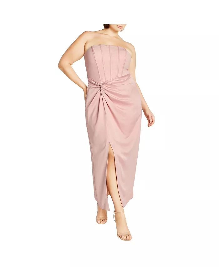 

Платье макси Leyla больших размеров CITY CHIC, розовый