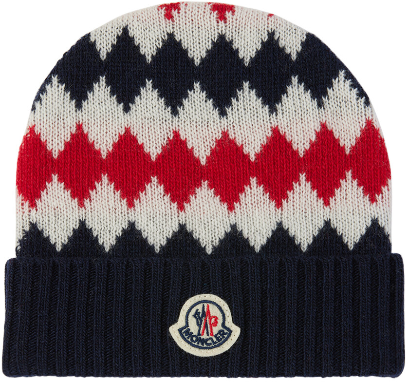 

Детская и красная шапочка с узором «Аргайл» Moncler Enfant