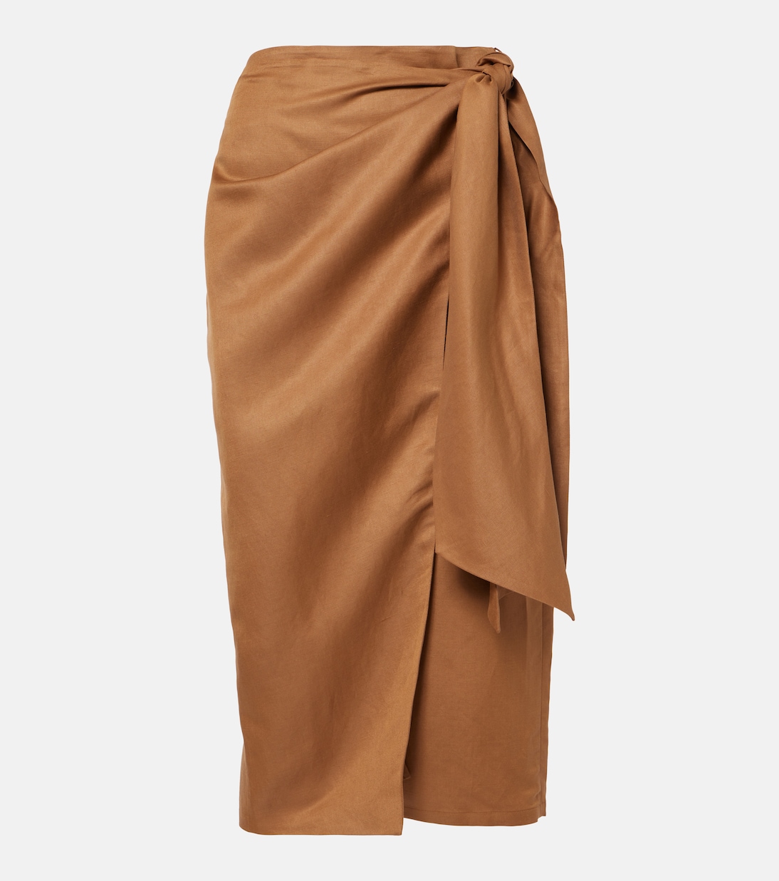 

Юбка-халат из льна и шелка Max Mara, Cuoio