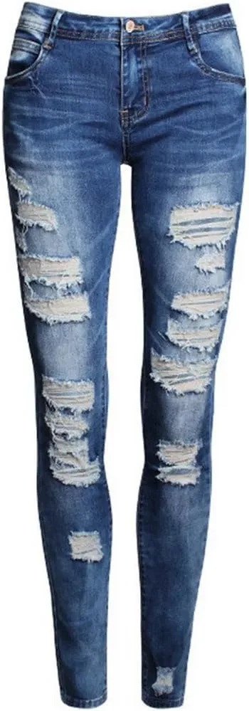 

LATUD Женские облегающие джинсы с потертостями LATUD Women Clothes