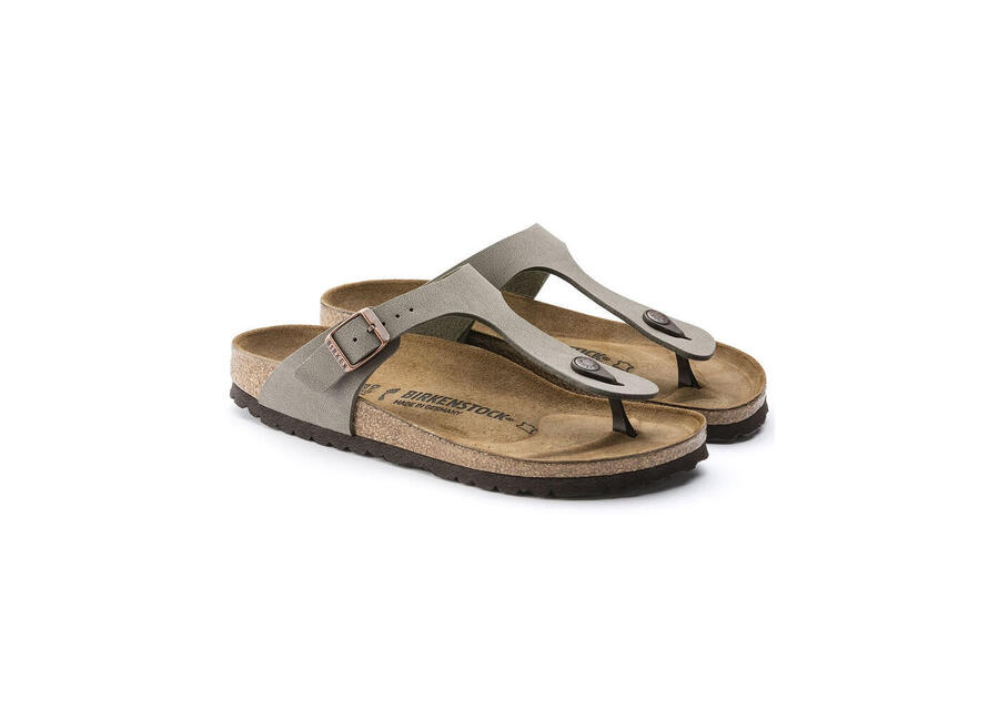 BIRKENSTOCK Сандалии Gizeh Birko-Flor Нубук - 0043391 Серый — фото 2