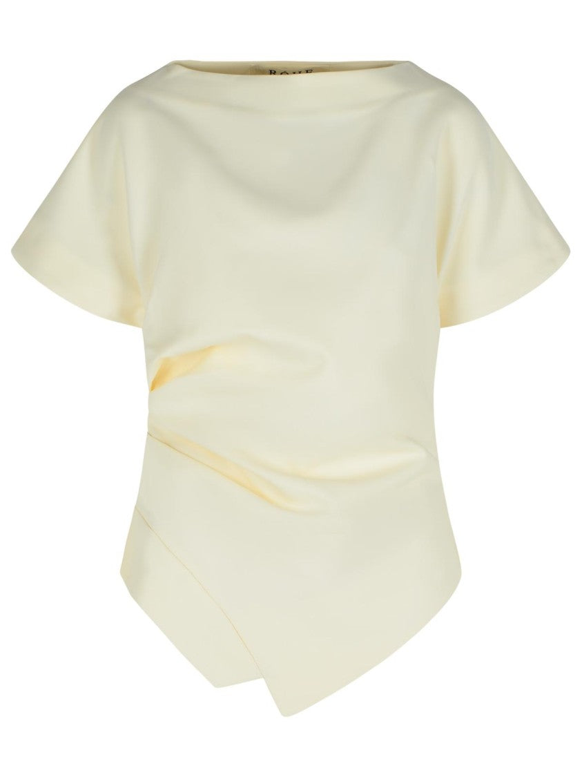 

Асимметричная футболка с драпировкой и скульптурным силуэтом Róhe, Neutrals