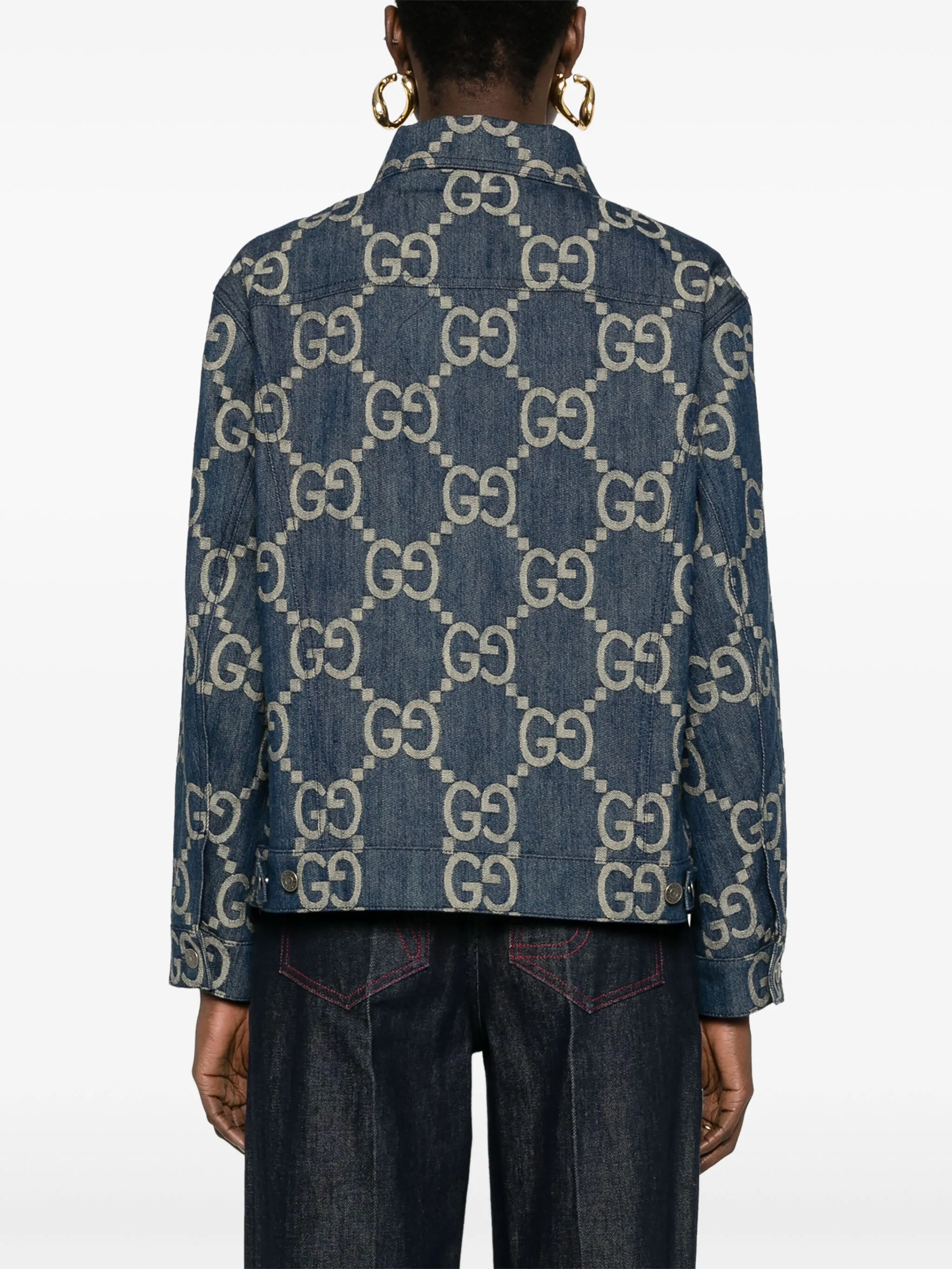 Джинсовая куртка Jumbo GG Gucci, синий — фото 4