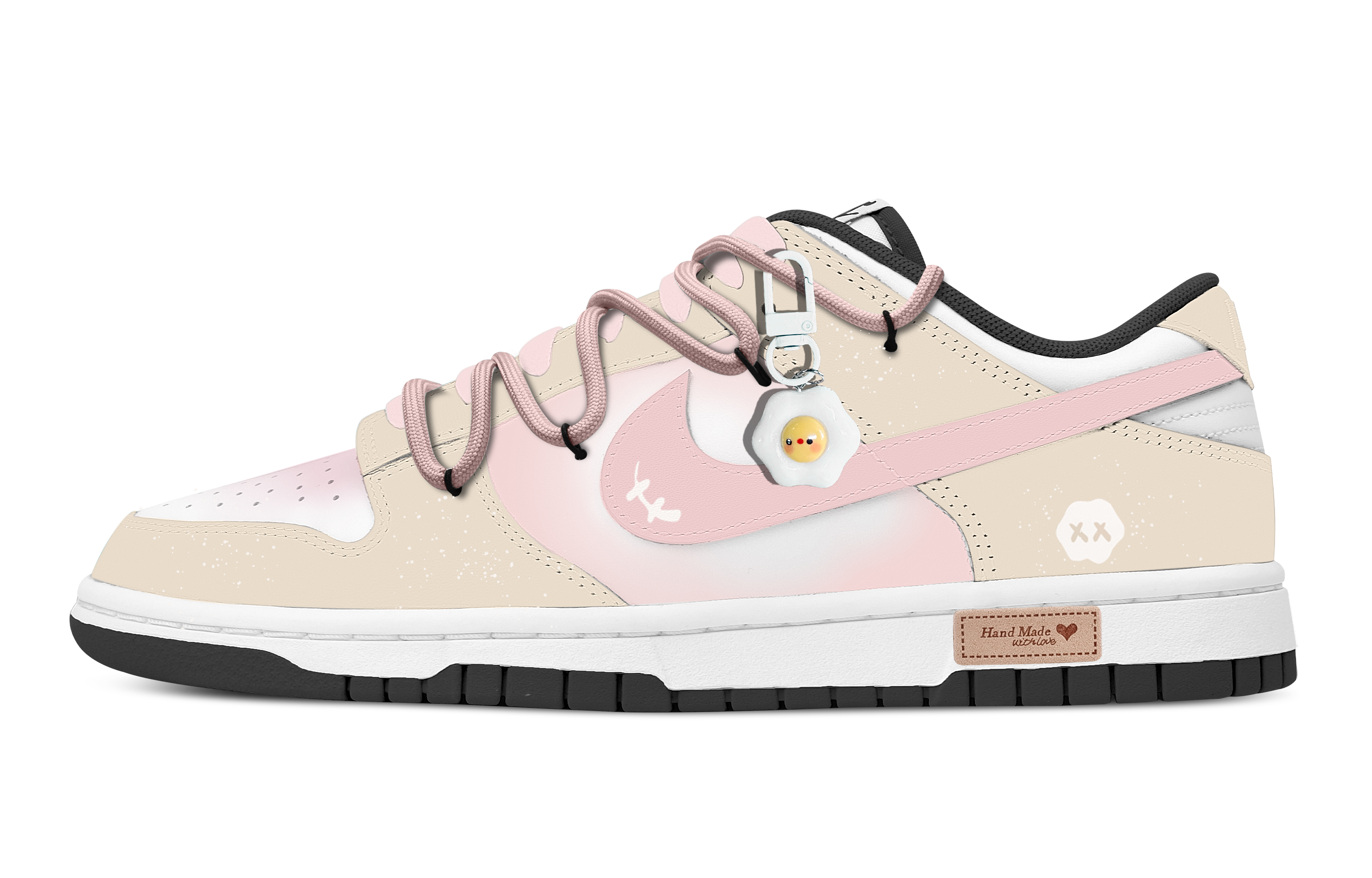 

Nike Кроссовки для скейтбординга Dunk Dingding Cloud, износостойкие, низкие, мужские, бежевые, белые, розовые