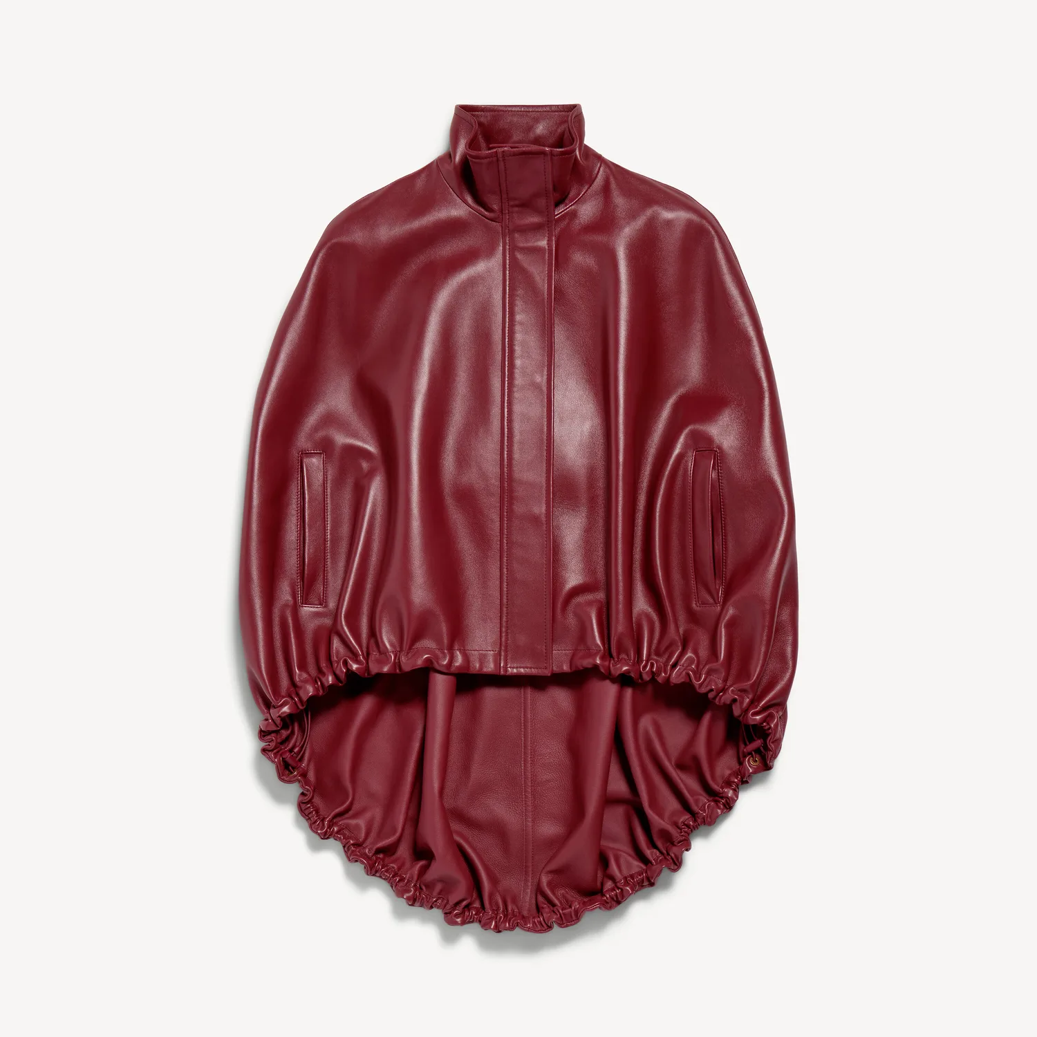 BALENCIAGA Женская короткая накидка бордового цвета