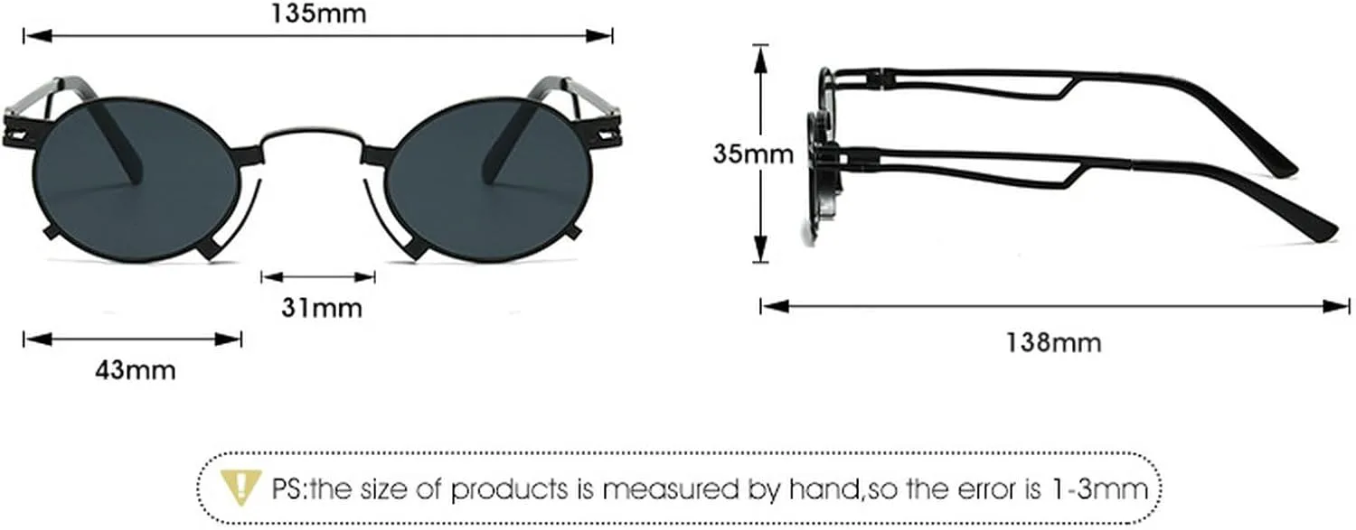 

Круглые солнцезащитные очки для мужчин, винтажные очки для женщин, модные, милые, ретро, ​​роскошные, в металлической оправе, панк-стиль mincl, Silver Gray