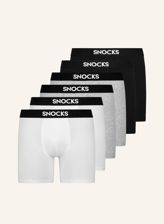 

Комплект из 6 удлинённых боксёрских шорт Snocks, черный