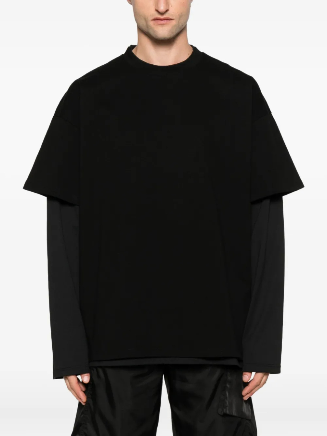 Футболка Jil Sander из многослойного хлопка, черный — фото 3