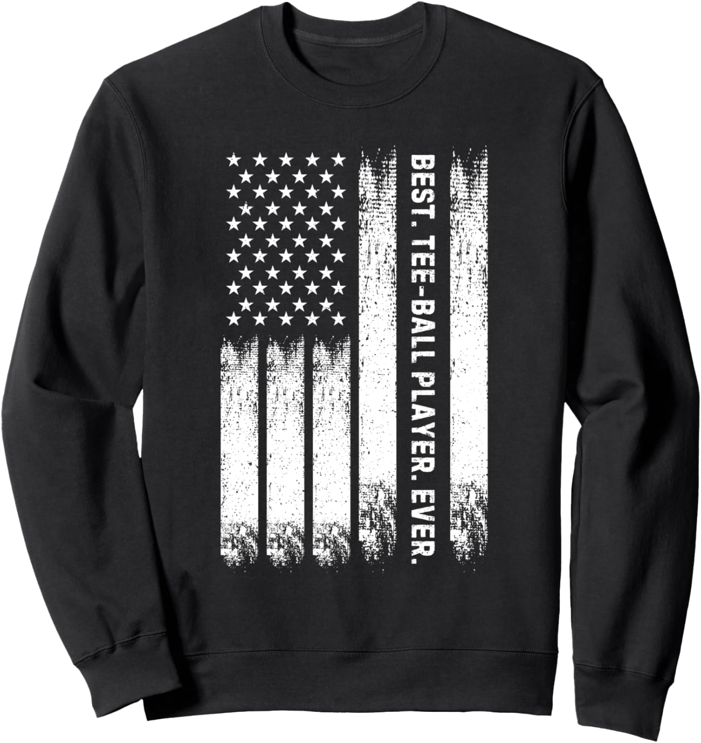 

Величайший игрок в ти-бол всех времен - толстовка с американским флагом для ти-бола Teeball Player Tee-Ball Game, черный