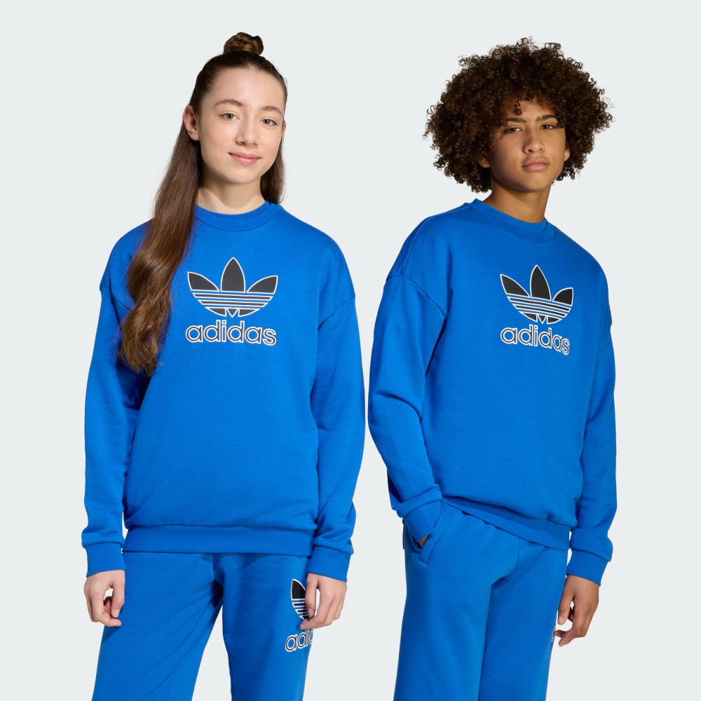 

Толстовка Adidas Trefoil Crew Kids, цвет Blue/Black