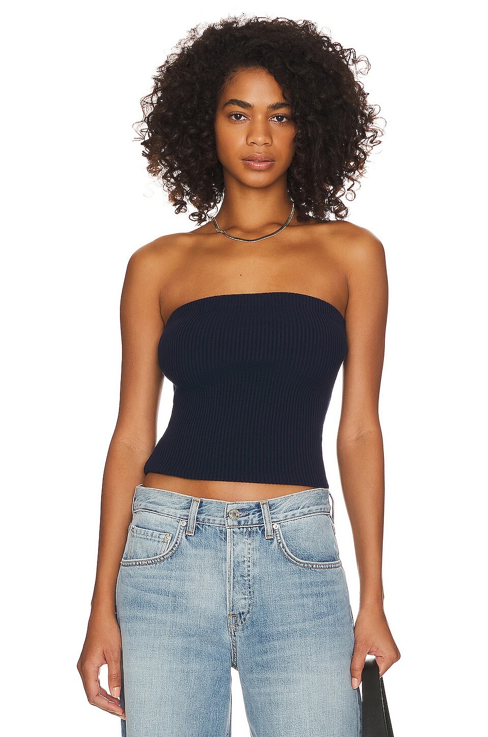 

Топ GRLFRND Notin Rib Knit Tube, темно-синий