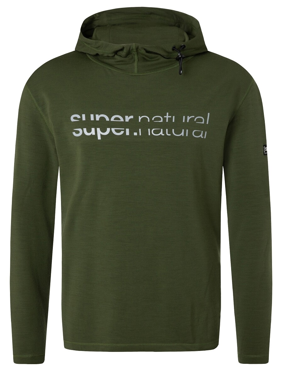 

Рубашка super.natural Merino Hoodie, зеленый