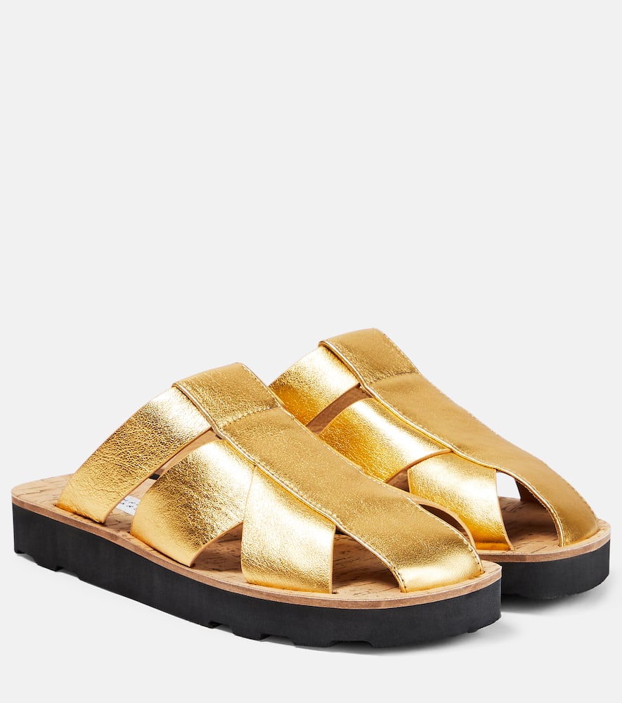 Металлик кожаные мюли Gabriela Hearst, Gold