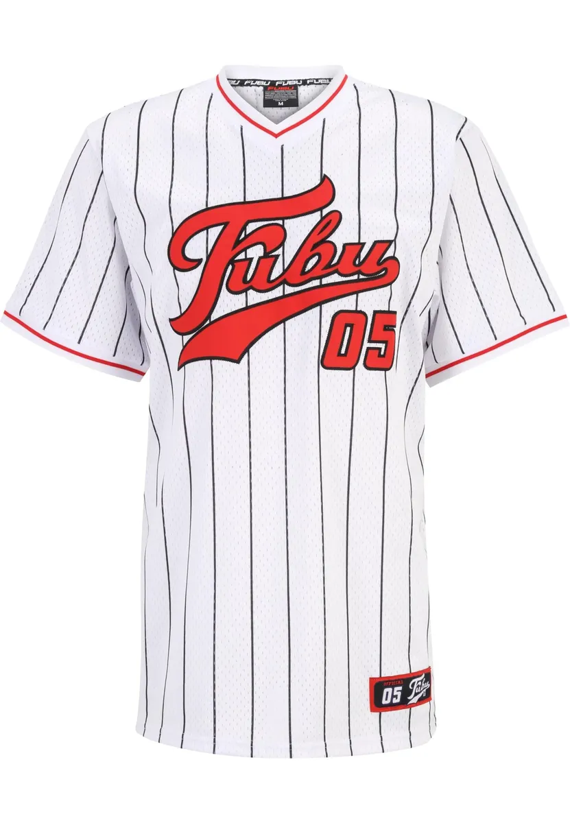 

Футболка Fubu "Мужская футболка Fubu FM231-005-1 FUBU Varsity Varsity Mesh Tee в тонкую полоску", красный