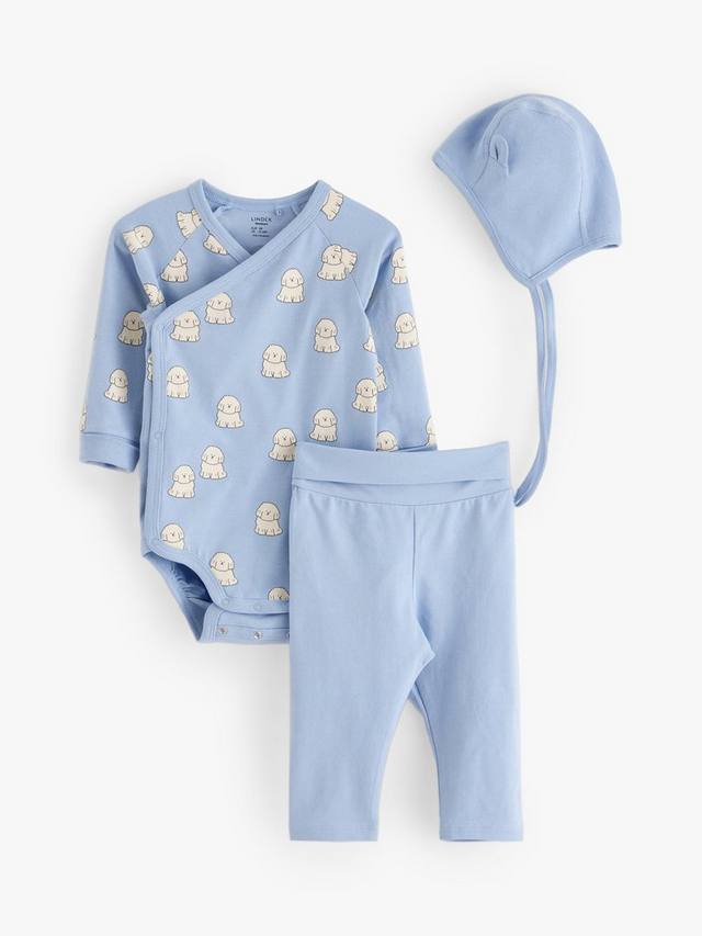

Детское боди из органического хлопка Lindex, цвет Light Dusty Blue