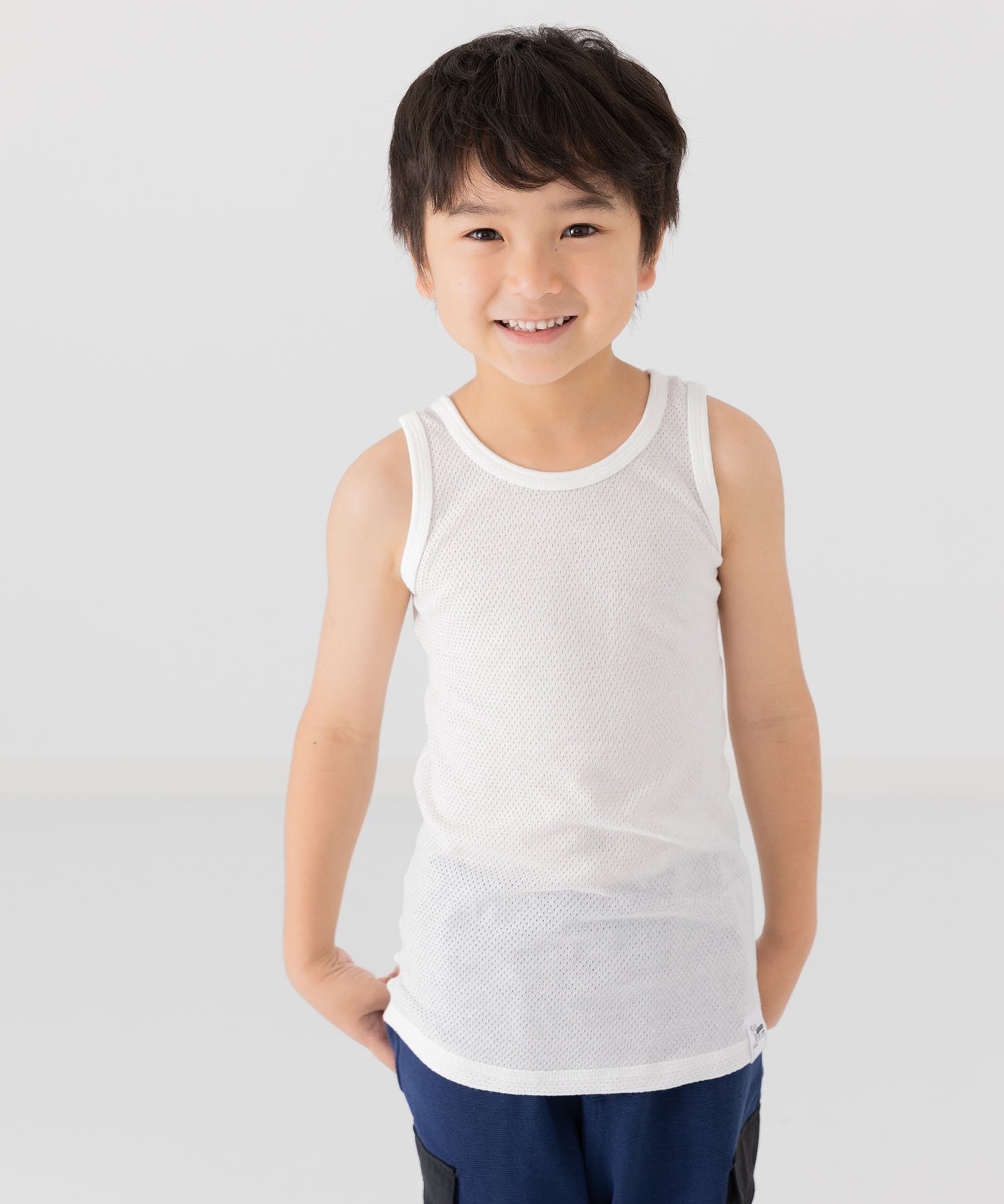 Все спереди и на животе (сетчатое белье 2P) Chil2, I Tank Top / White