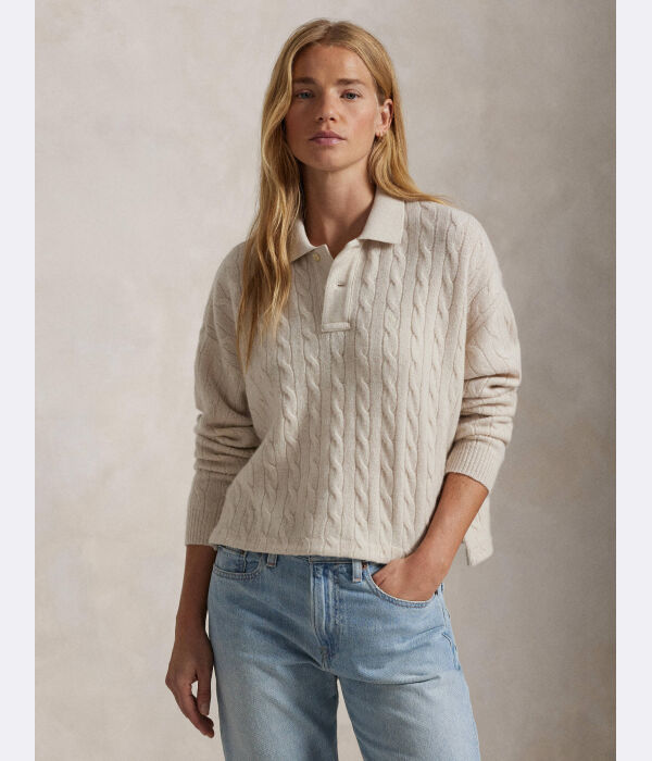 

Шерстяной свитер Cropped fit Polo Ralph Lauren, желтый