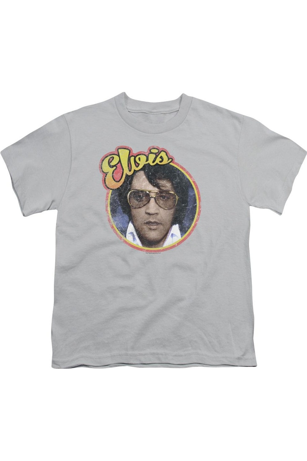 

Футболка с коротким рукавом Matchbox Elvis для детей с изображением Элвиса Пресли Gildan, серебряный